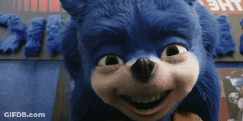 Sonic The Hedgehog In Front Of Sign GIF