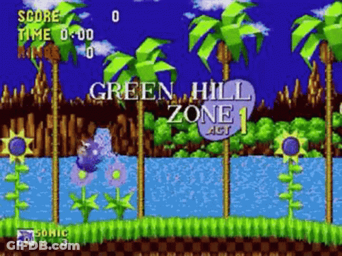 Sonic The Hedgehog In Green Hill Zone GIF