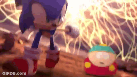Sonic The Hedgehog Is Standing Next To South Park Character Eddie South Park GIF