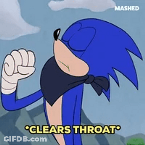 Sonic The Hedgehog Mashed Clears Throat GIF