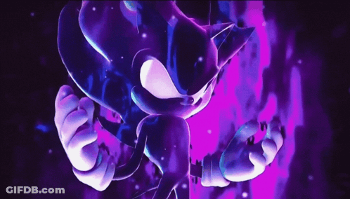 Sonic The Hedgehog On Purple And Blue Background GIF