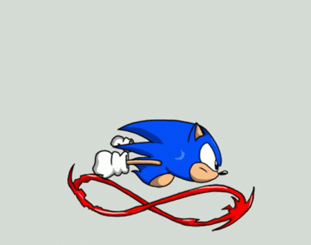 Sonic The Hedgehog Running And Rolling Fast GIF