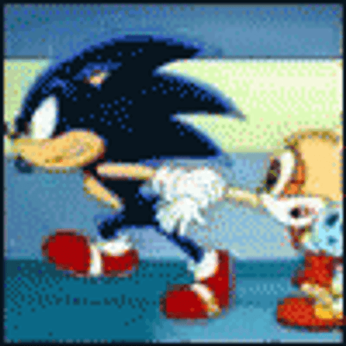Sonic The Hedgehog Running Away Holding Tails GIF