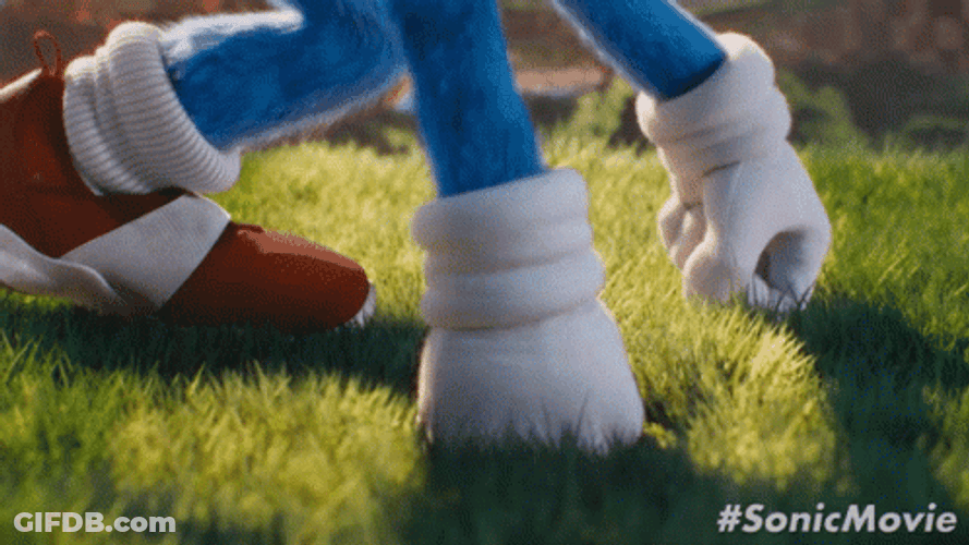 Sonic The Hedgehog Running Fast In Field GIF