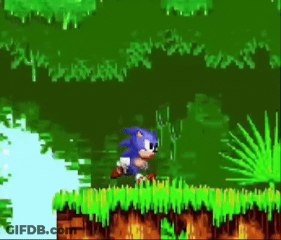 Sonic The Hedgehog Running Through Green Forest GIF