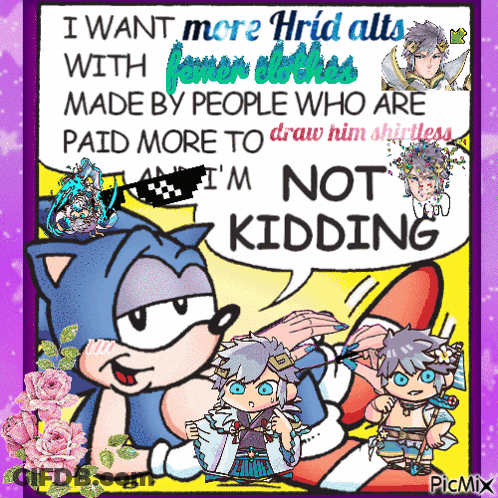 Sonic The Hedgehog Says I Want More Hrid Alts With Fewer Clothes GIF
