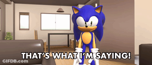 Sonic The Hedgehog Says That 'S What I 'M Saying While Standing In A Living Room GIF