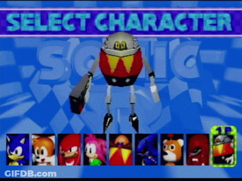 Sonic The Hedgehog Select Character Button GIF
