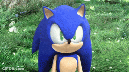 Sonic The Hedgehog Standing In Grass Looking GIF
