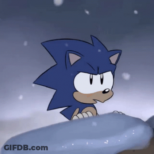 Sonic The Hedgehog Standing In Snow GIF