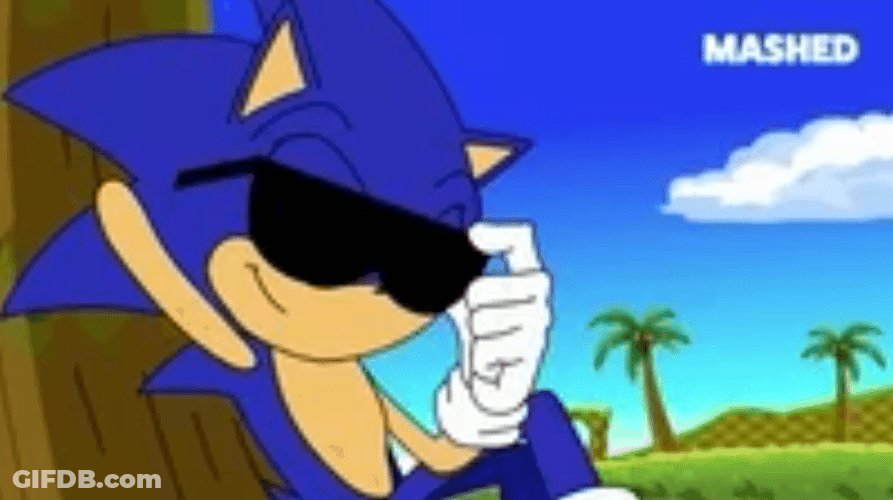 Sonic The Hedgehog Sunglasses Face Reveal GIF