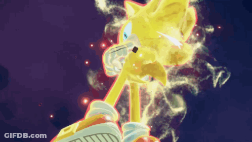 Sonic The Hedgehog Surrounded By Purple And Red Background GIF