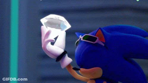 Sonic The Hedgehog With Sunglasses Holding Diamond GIF