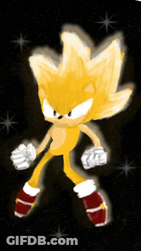 Sonic The Hedgehog With Yellow Hair And Red Boots GIF