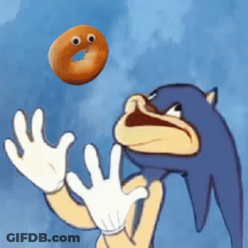 Sonic With The Floating Bagel GIF