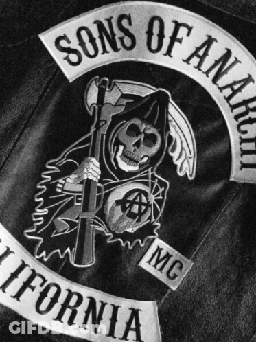 Sons Of Anarchy Patch On Leather Jacket GIF
