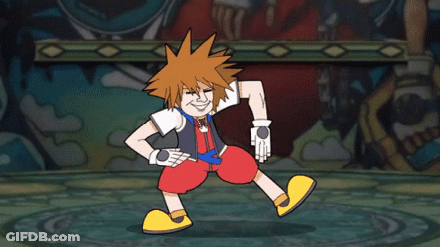 Sora Funny Wrestling Stance GIF