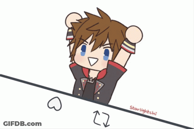 Sora Tossing Hearts Away GIF