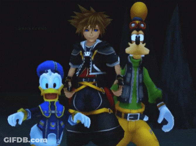 Sora With Donald Duck And Pluto GIF