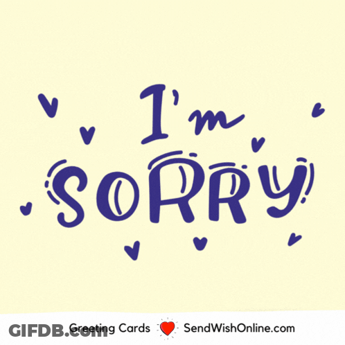 Sorry Greeting Card With Hearts GIF