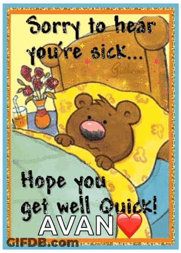 Sorry To Hear You're Sick Greeting Card GIF