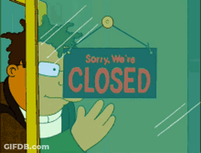 Sorry We're Open Sign GIF