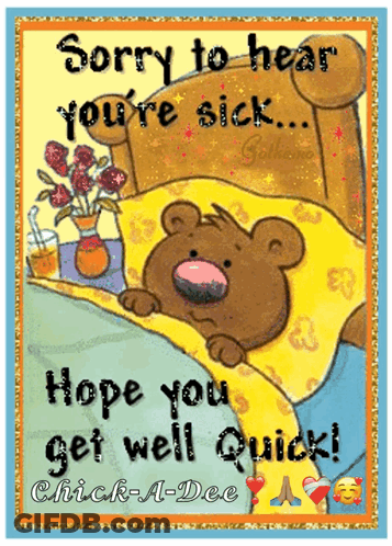 Sorry You're Sick Teddy Bear Card GIF