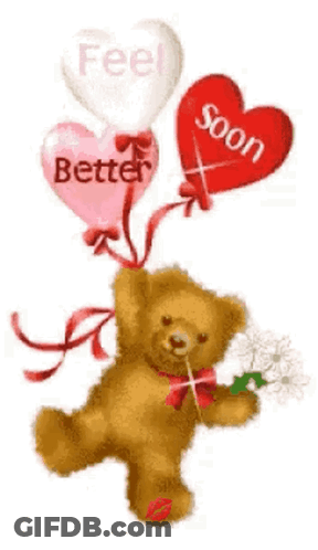 Sorry You're Sick Teddy Bear Greeting Card GIF