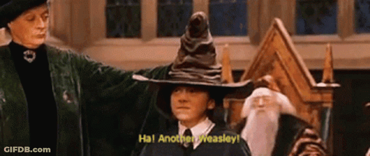 Sorting Hat Ha Another Weasley GIF