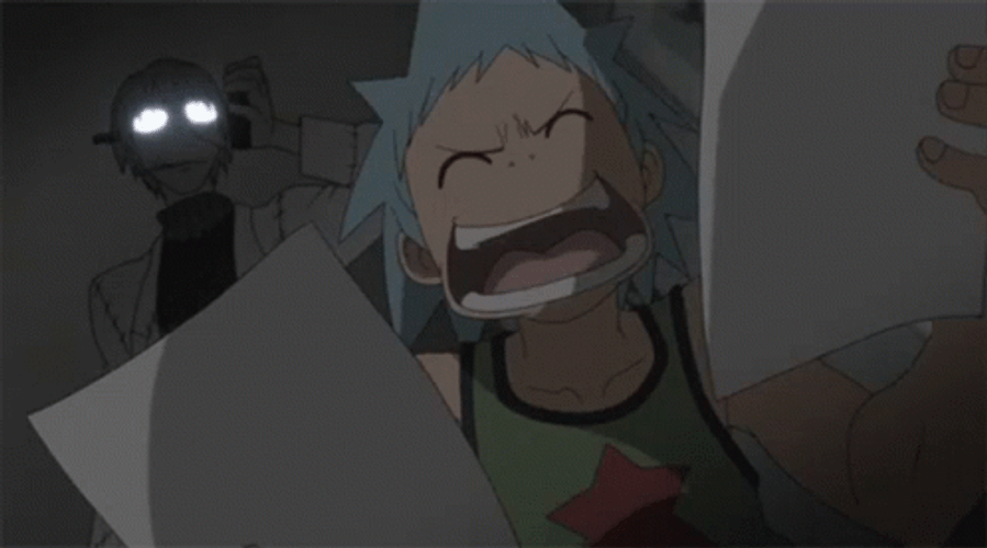Soul Eater Black☆Star Laughing GIF