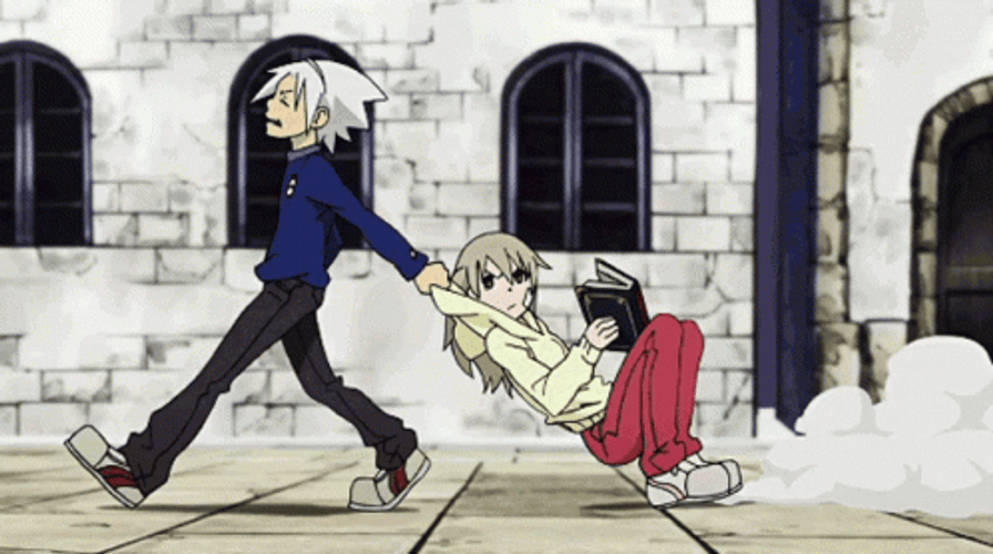 Soul Eater Evans Pulling Maka Albarn GIF