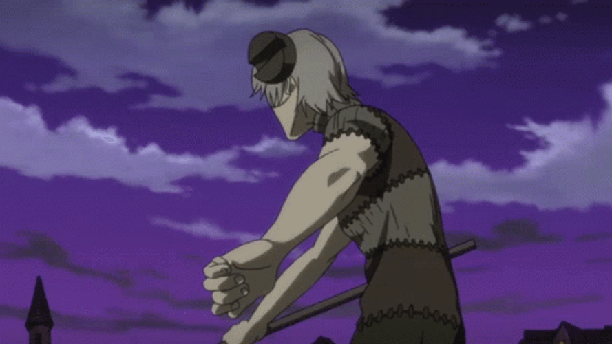Soul Eater Franken Stein Practicing GIF