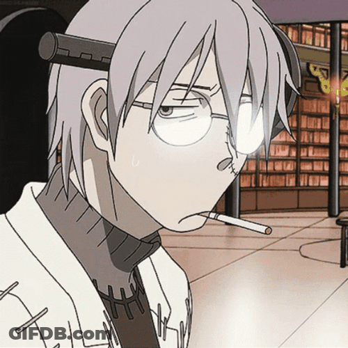 Soul Eater Franken Stein With Cigarette GIF