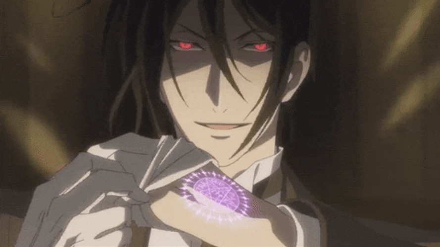 Soul Eater Sebastian Michaelis Remoing Gloves GIF
