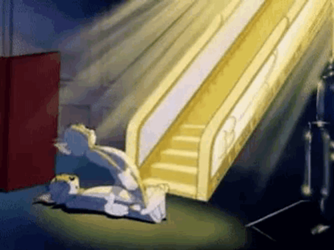 Soul Leaving Body Funny Tom Cat Going Heaven GIF