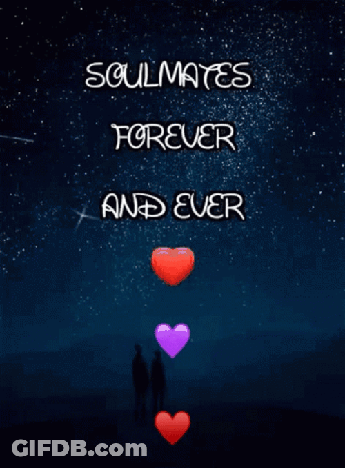 Soulmates Forever Starry Night Digital Art GIF