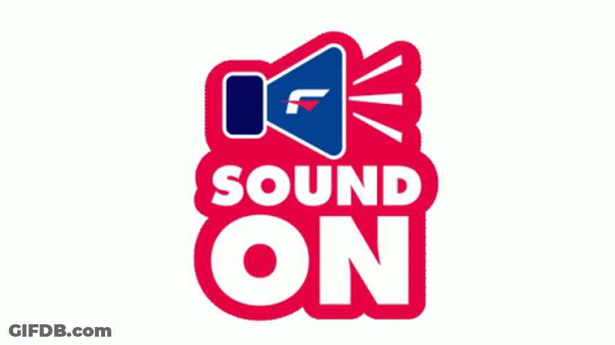 Sound On Pink Blue Logo GIF