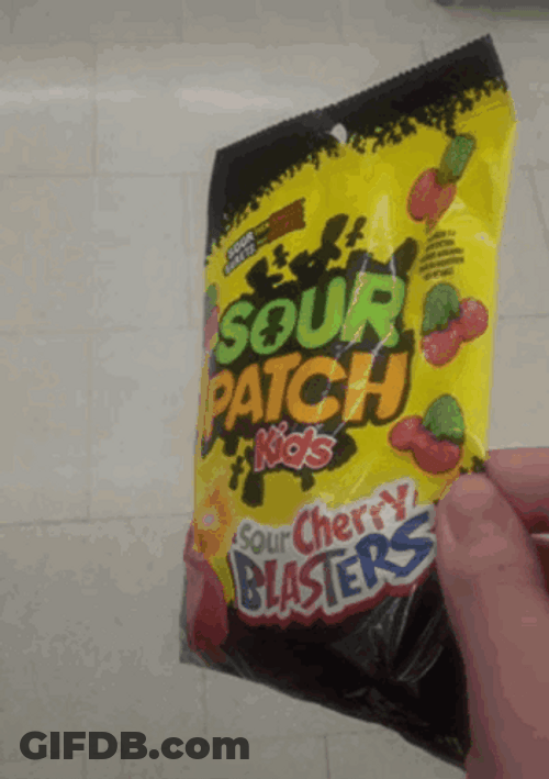 Sour Patch Kids Cherry Blasters Chewy Candy GIF