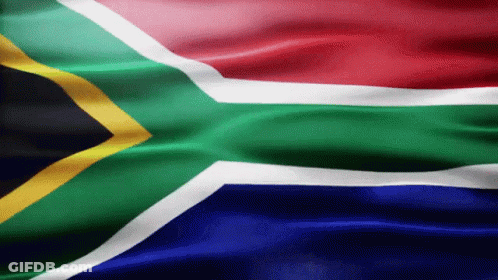 South African Flag With Red White And Blue Stripes GIF