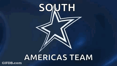South America Team Logo White Star On Blue GIF