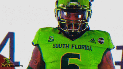 South Florida Football Player In Green Uniform GIF