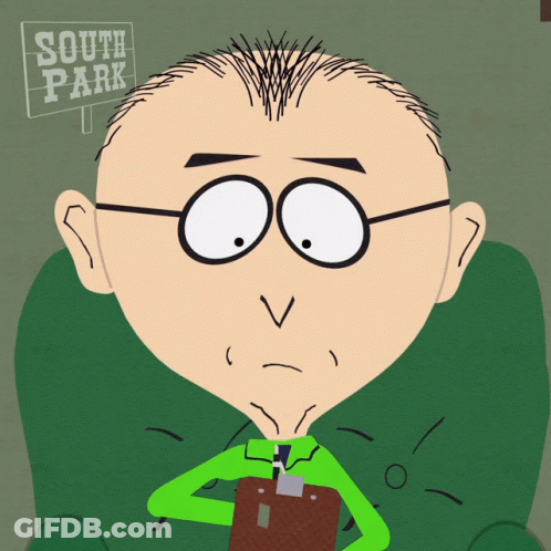 South Park Bald Character Sitting GIF