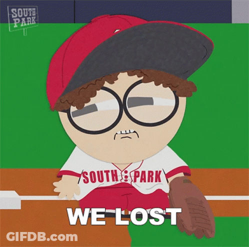 South Park Baseball Player Sitting On Bench GIF