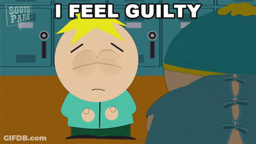South Park Butter Stotch I Feel Guilty GIF