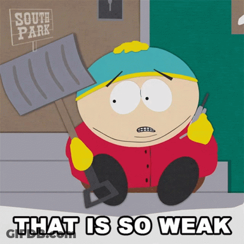 South Park Cartoon Character Holding Snow Shovel GIF
