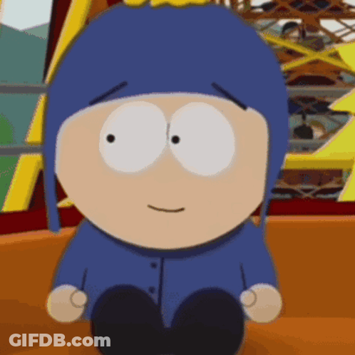 South Park Cartoon Character Sitting GIF