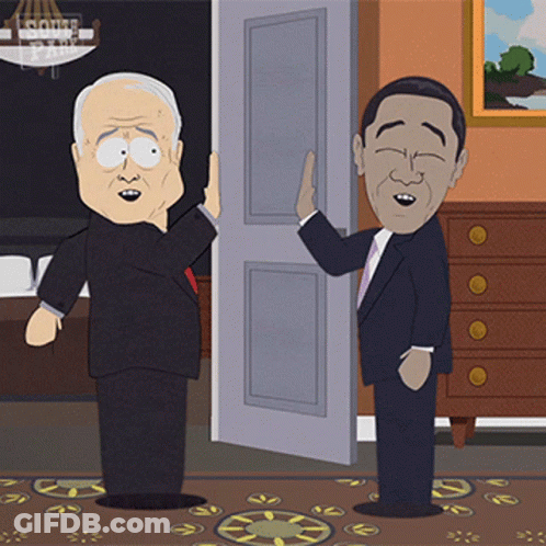 South Park Cartoon Of Two Men Standing GIF