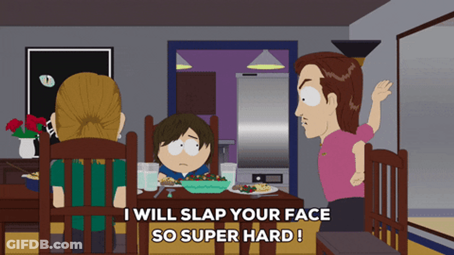 South Park Cartoon Slapping Face GIF