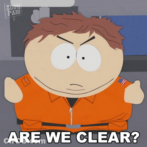 South Park Character Asking Are We Clear GIF