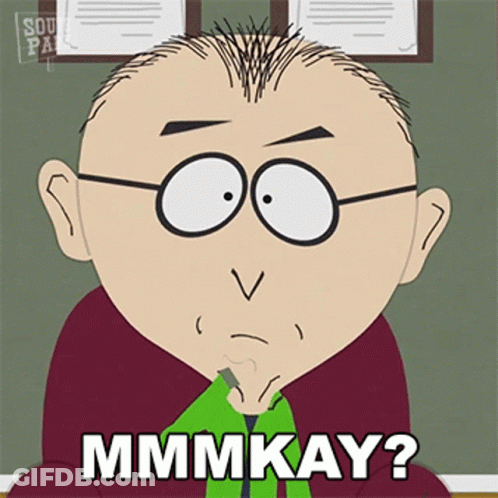 South Park Character Asking Mmkay GIF